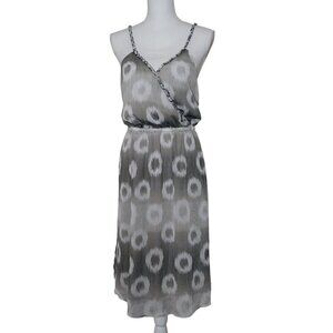 Lane Bryant Midi Dress Women Size 20 Silver Preppy Feminine Neutral